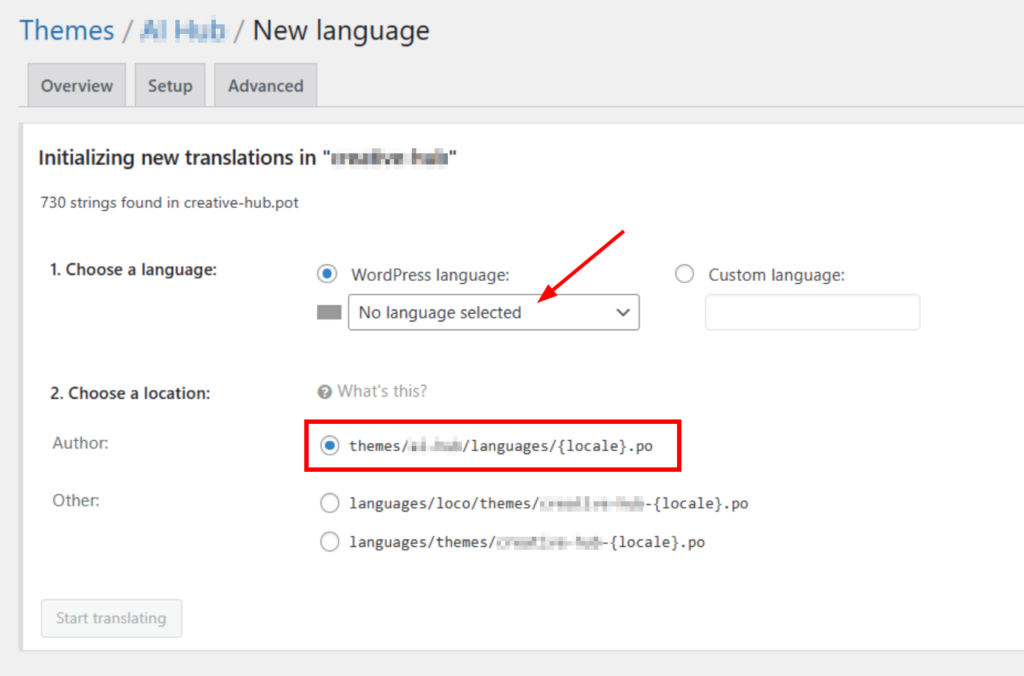 Translating Theme - LogisticsHub Theme Documentation