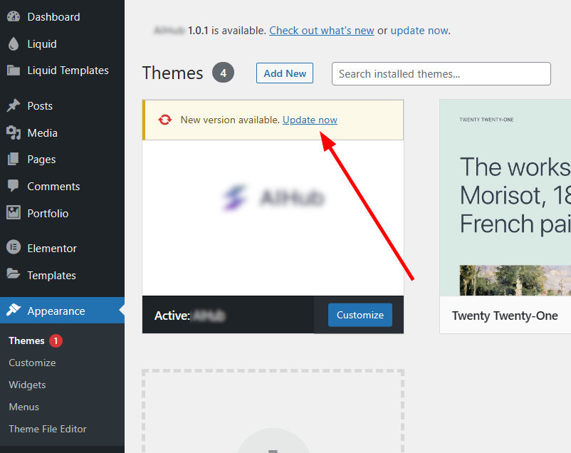 Updating Theme LogisticsHub Theme Documentation